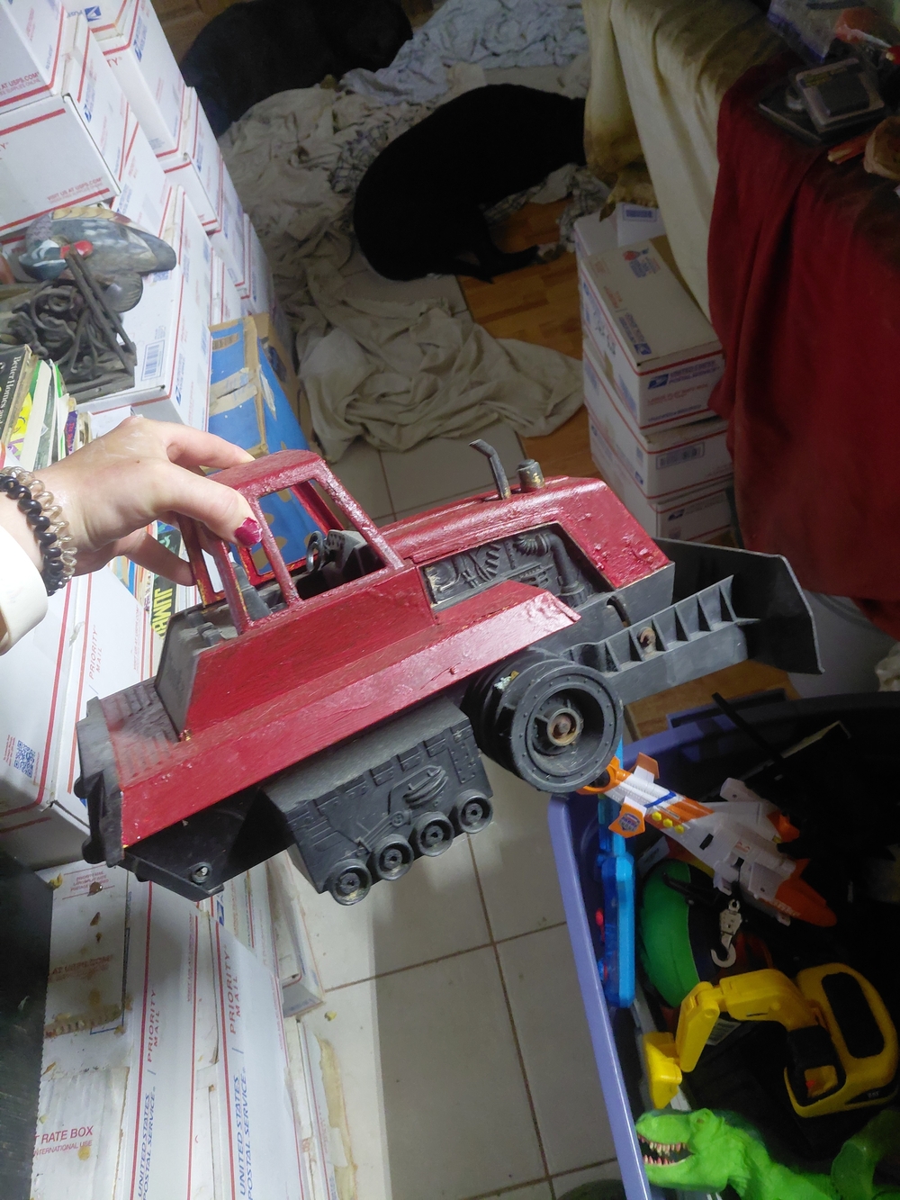 vintage tonka mighty diesel bulldozer pressed steel 18" missing tracks/wheels